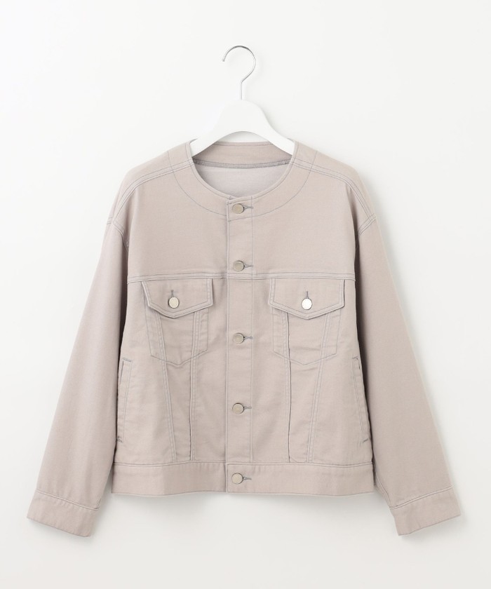 ご好評につき追加生産・洗える】USUKARU DENIM ノーカラージャケット