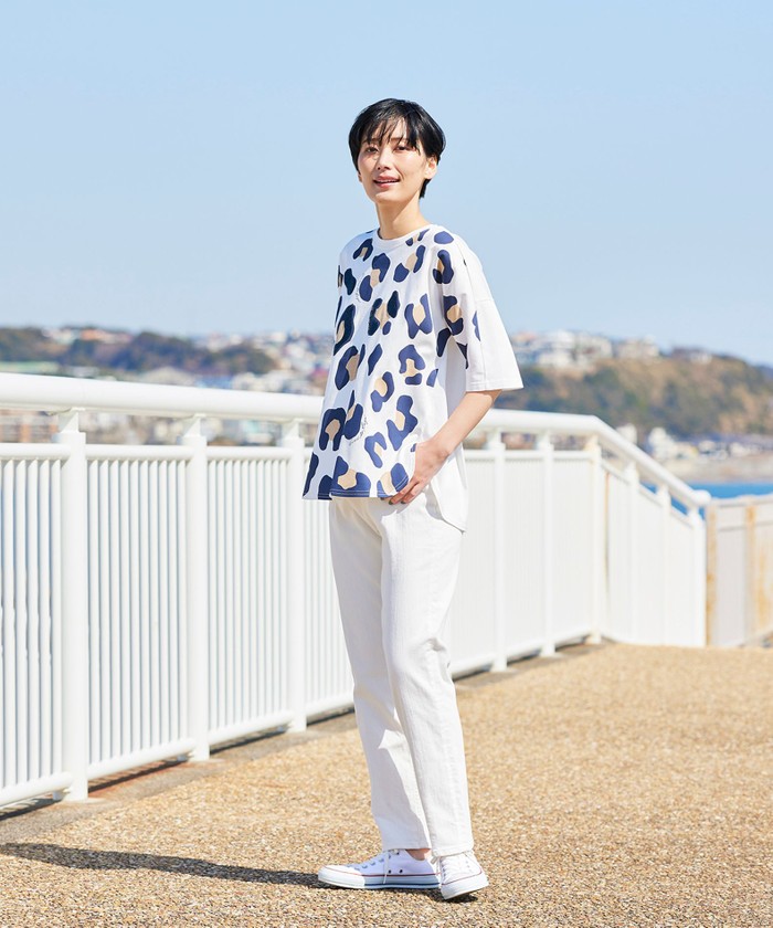 【L】【ウォッシャブル】ストレッチストレートデニムパンツ