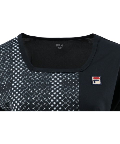 FILA（ZETT Ladies）(フィラ（ゼット　レディース）)/【テニス】アシンメトリ― ドルマンTシャツ 小紋水玉柄 スポーツウェア レディース/img07