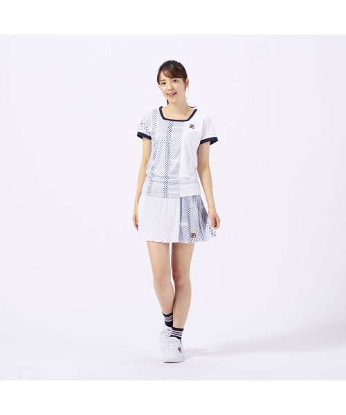 FILA（ZETT Ladies）(フィラ（ゼット　レディース）)/【テニス】アシンメトリ― ドルマンTシャツ 小紋水玉柄 スポーツウェア レディース/img09