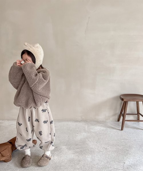 aimoha(aimoha（アイモハ）)/【aimoha－KIDS－】韓国子供服　かわいい総柄裏フリーススウェットパンツ/img01