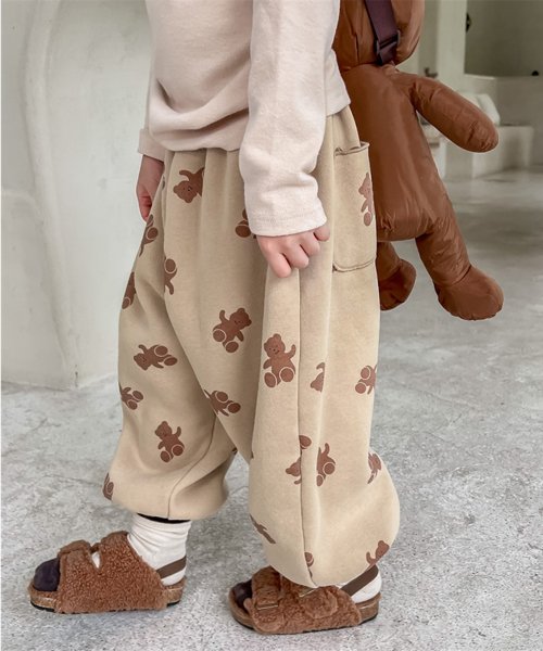 aimoha(aimoha（アイモハ）)/【aimoha－KIDS－】韓国子供服　かわいい総柄裏フリーススウェットパンツ/img24