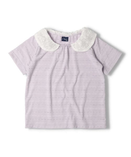 Crescent(クレセント)/【子供服】 crescent (クレセント) レース衿無地半袖Ｔシャツ 80cm～130cm N40828/img01