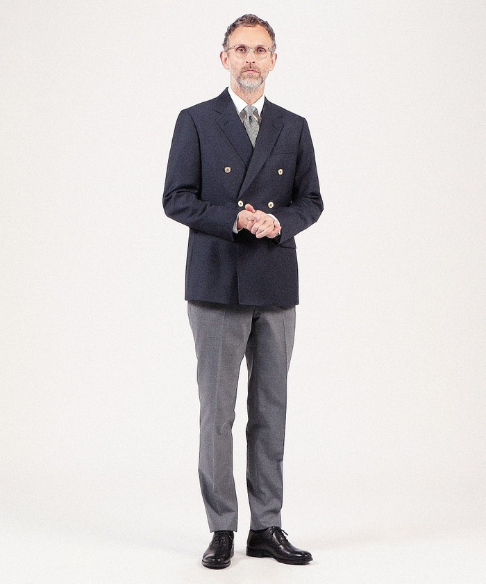 ウールツイル ダブルブレステッド6Bジャケット Dormeuil Barathea