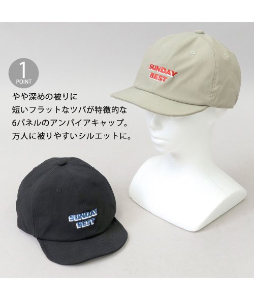 Besiquenti(ベーシックエンチ)/3D風刺繍デザイン ショートバイザー アンパイアキャップ ボールキャップ シンプル カジュアル 帽子 メンズ/img02