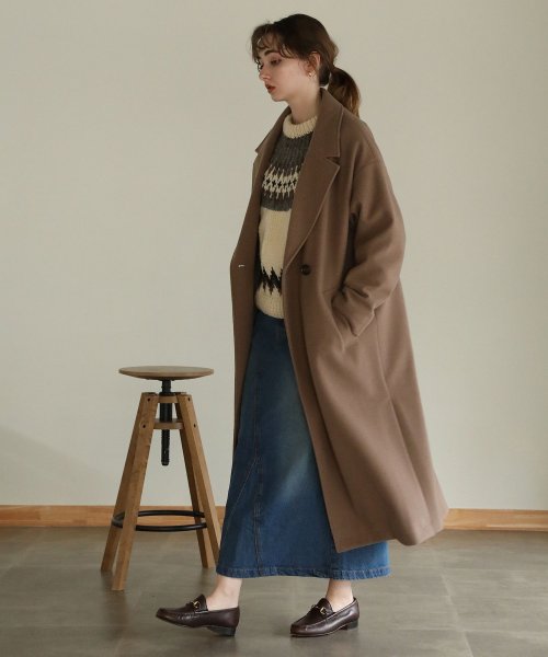 aity アイティ サイドスリットロングチェスターコート チェスターコート フロントボタン サイドスリット ロングコート ビッグシルエット オーバーサイズ ゆっ 5cm アイティ