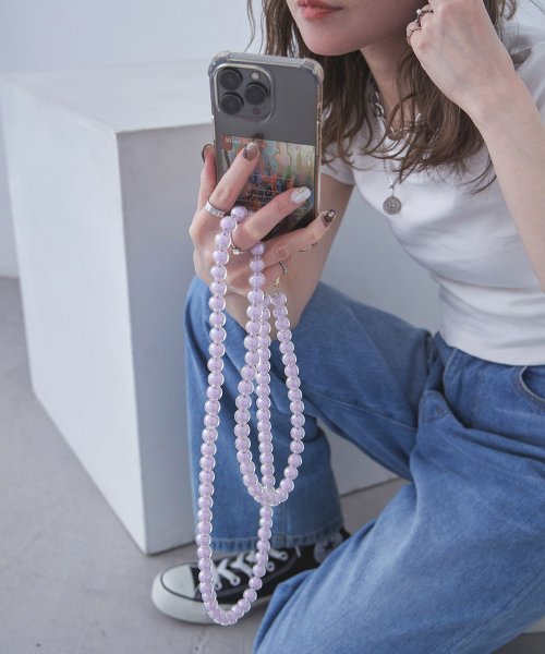 Fashion Letter(ファッションレター)/Fashion Letter ファッションレター スマホショルダー iphoneケース パール クリア スマホケース ビーズ アクセサリー ストラップ ipho/img11