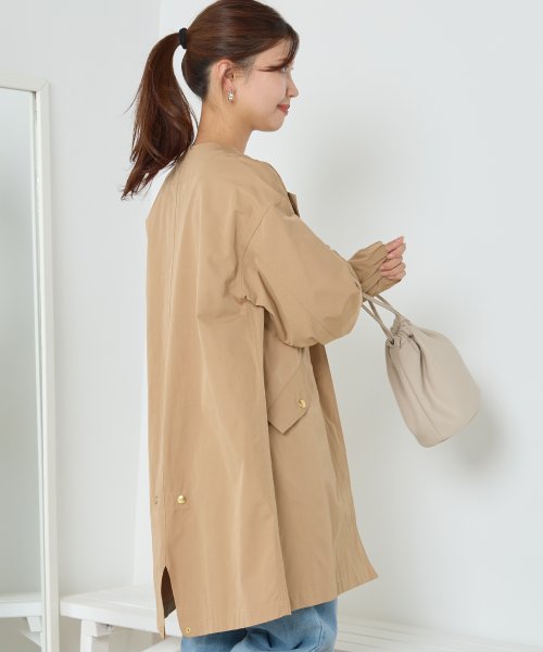 【OMNES】撥水加工フィッシュテール ノーカラーコート 人気・おすすめ｜使いやすい・旅行におすすめ 品質保証 全国発送 日本国内発送・最短翌日お届け
