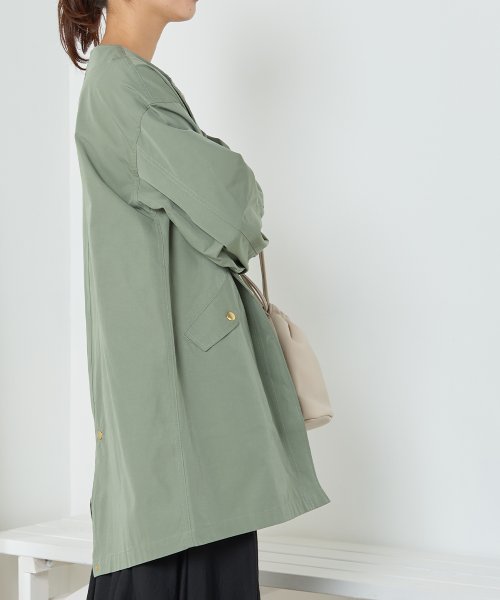 【OMNES】撥水加工フィッシュテール ノーカラーコート 人気・おすすめ｜使いやすい・旅行におすすめ 品質保証 全国発送 日本国内発送・最短翌日お届け