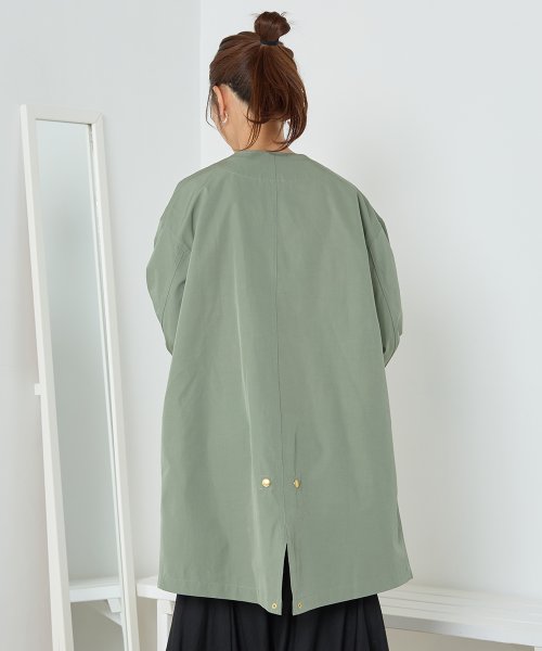 【OMNES】撥水加工フィッシュテール ノーカラーコート 人気・おすすめ｜使いやすい・旅行におすすめ 品質保証 全国発送 日本国内発送・最短翌日お届け