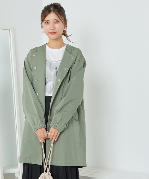 【OMNES】撥水加工フィッシュテール ノーカラーコート 人気・おすすめ｜使いやすい・旅行におすすめ 品質保証 全国発送 日本国内発送・最短翌日お届け