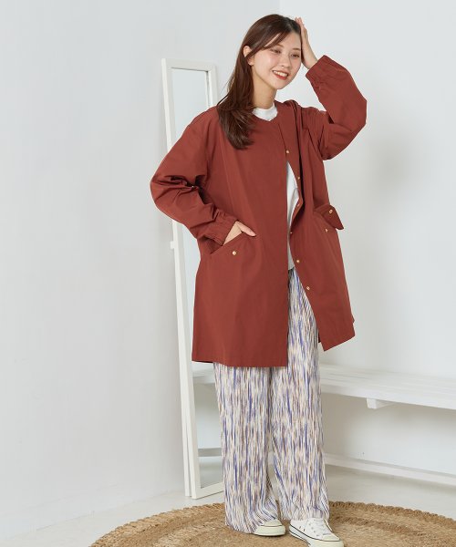 【OMNES】撥水加工フィッシュテール ノーカラーコート 人気・おすすめ｜使いやすい・旅行におすすめ 品質保証 全国発送 日本国内発送・最短翌日お届け