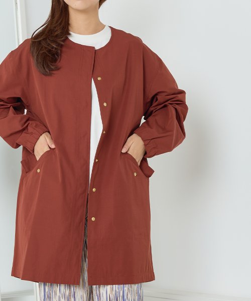 【OMNES】撥水加工フィッシュテール ノーカラーコート 人気・おすすめ｜使いやすい・旅行におすすめ 品質保証 全国発送 日本国内発送・最短翌日お届け