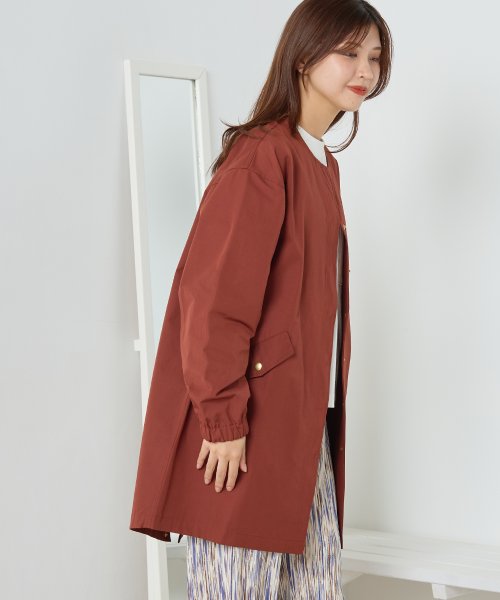 【OMNES】撥水加工フィッシュテール ノーカラーコート 人気・おすすめ｜使いやすい・旅行におすすめ 品質保証 全国発送 日本国内発送・最短翌日お届け