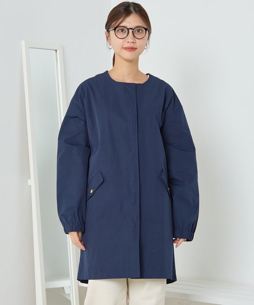 【OMNES】撥水加工フィッシュテール ノーカラーコート 人気・おすすめ｜使いやすい・旅行におすすめ 品質保証 全国発送 日本国内発送・最短翌日お届け