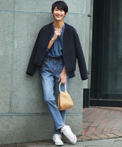 洗える】23区DENIM ライトダンガリー スキッパー ブラウス(505158989 