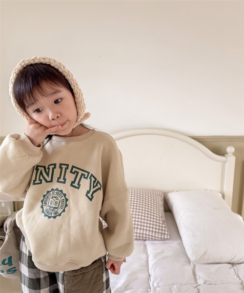 aimoha(aimoha（アイモハ）)/【aimoha－KIDS－】韓国子供服　アメカジフロントプリント裏フリースビッグスウェット/img10
