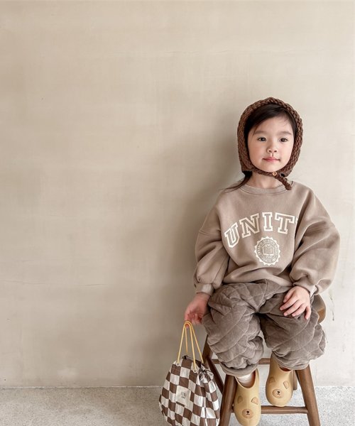 aimoha(aimoha（アイモハ）)/【aimoha－KIDS－】韓国子供服　アメカジフロントプリント裏フリースビッグスウェット/img13