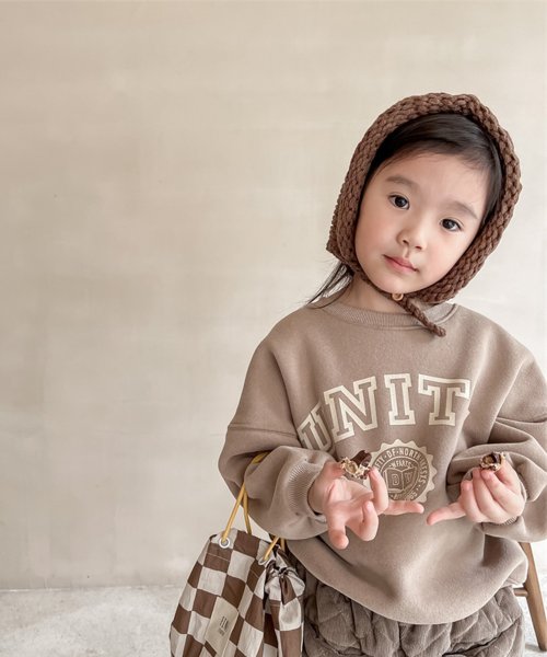aimoha(aimoha（アイモハ）)/【aimoha－KIDS－】韓国子供服　アメカジフロントプリント裏フリースビッグスウェット/img14
