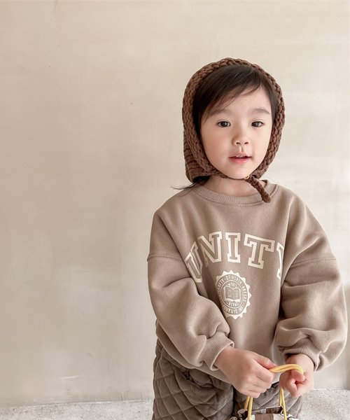 aimoha(aimoha（アイモハ）)/【aimoha－KIDS－】韓国子供服　アメカジフロントプリント裏フリースビッグスウェット/img16
