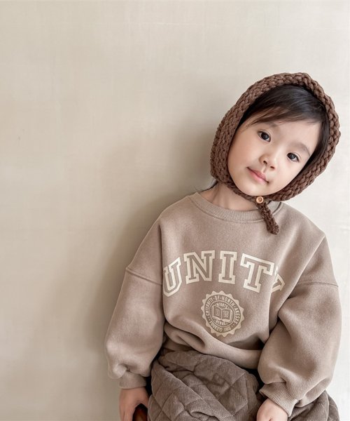 aimoha(aimoha（アイモハ）)/【aimoha－KIDS－】韓国子供服　アメカジフロントプリント裏フリースビッグスウェット/img20