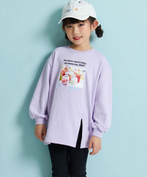 ANAP KIDS(アナップキッズ)/スリットミニ裏毛フォトチュニック/img01