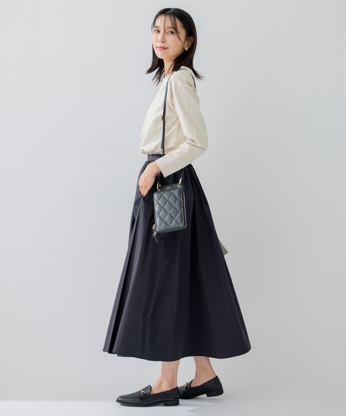 23SS✨23区 【洗える】ハイカウントライトタフタ ギャザースカート 完売品 セール】【洗える】ハイカウントライトタフタ ギャザースカート