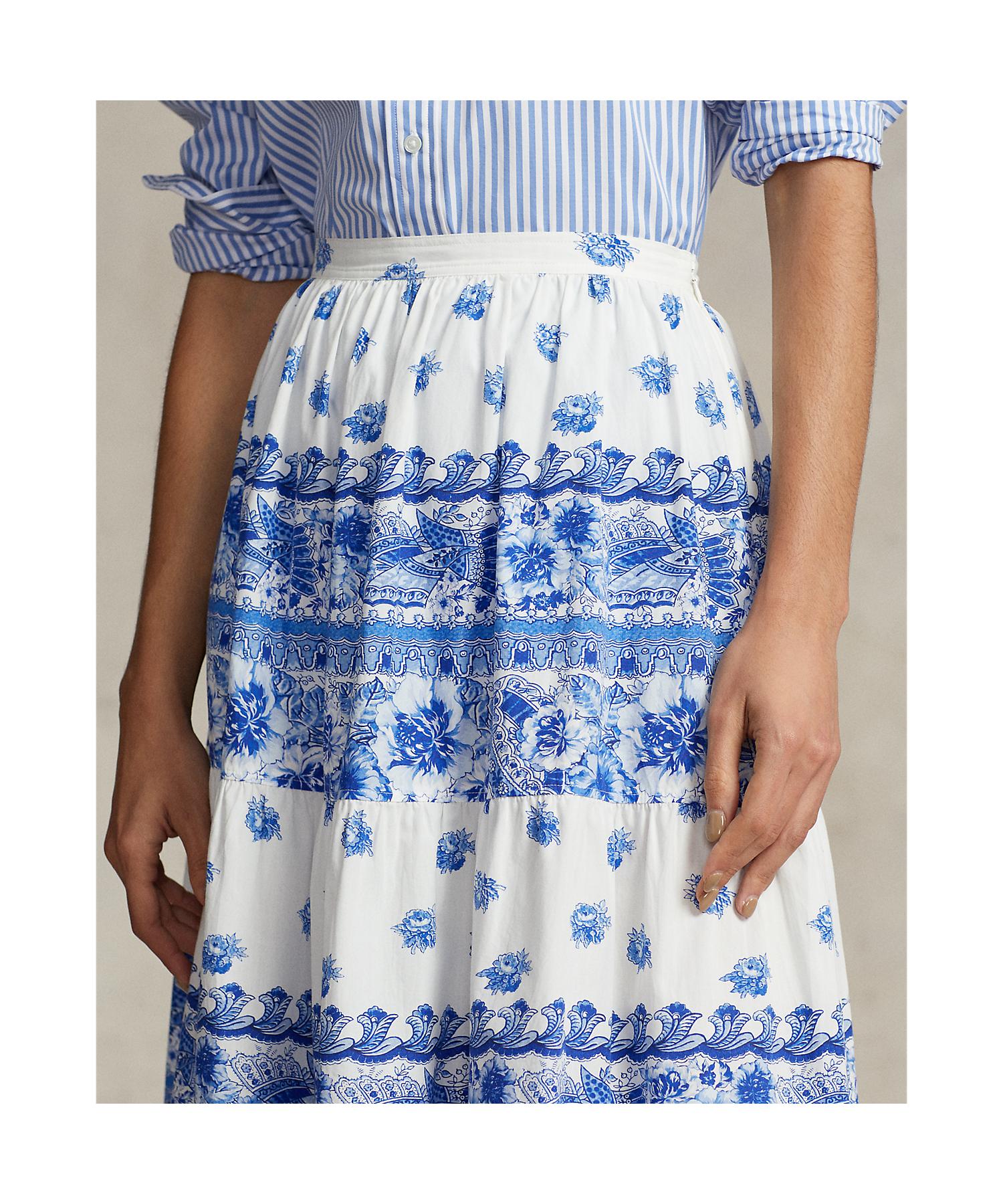 セール】フローラル コットン ボイル ティアード スカート(505163704