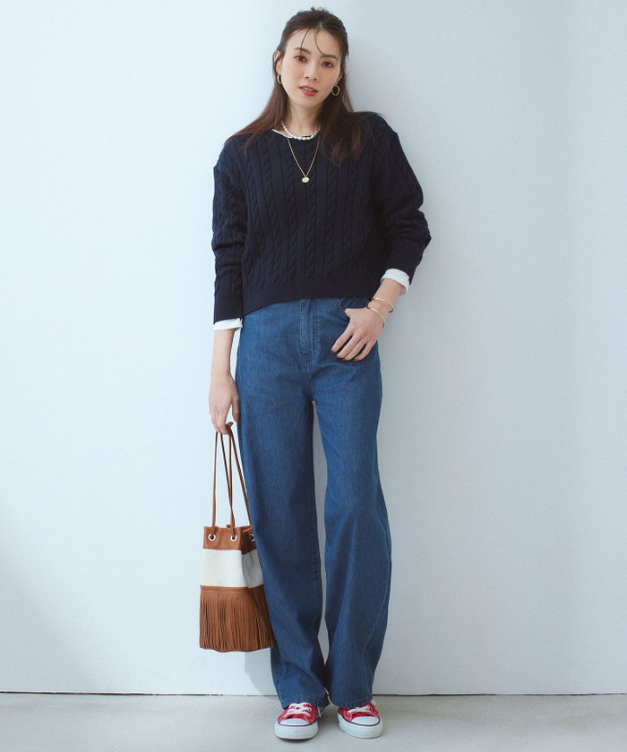 【WEB限定/洗える】23区DENIM ライトダンガリー ワイドパンツ