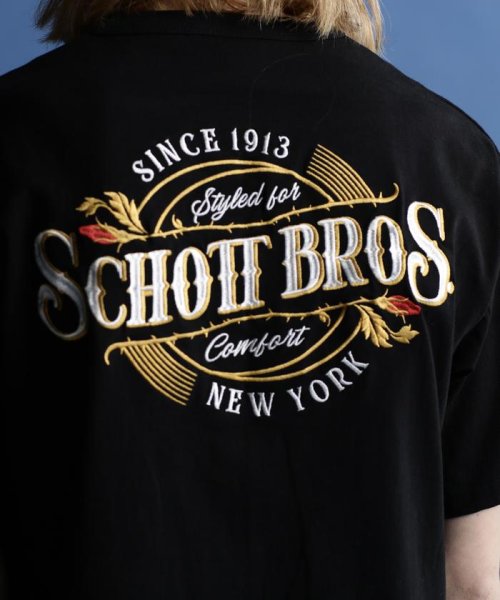 Schott(ショット)/S/S T－SHIRT "EMBROIDERED　SCHOTT　BROS."/刺繍Tシャツ "ショットブロス/img03