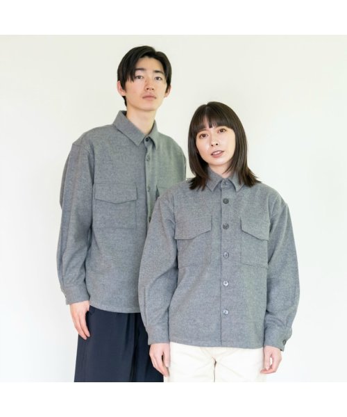 BRICK＆SONS(BRICK＆SONS)/ウールカシミヤナイロン リラックスCPOシャツ＜ミディアムグレー＞/img10