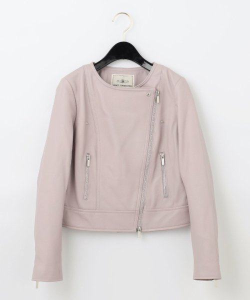 レザーノーカラーライダース 