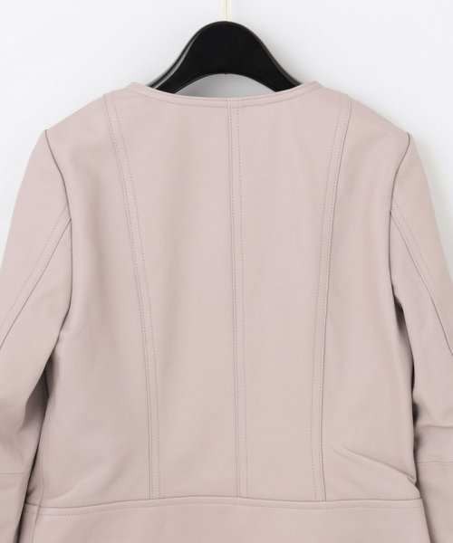 レザーノーカラーライダース 