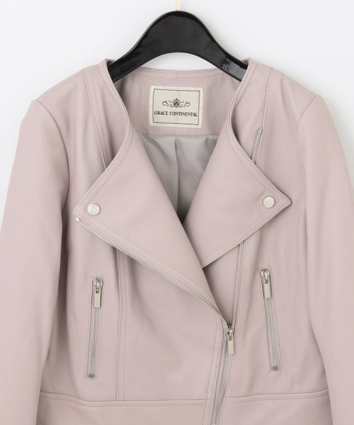 レザーノーカラーライダース 