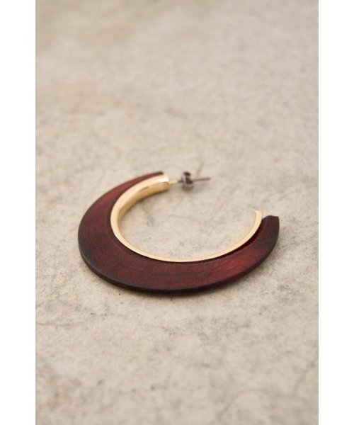 AZUL by moussy(アズールバイマウジー)/WOOD BIG HOOP EARRINGS/img01