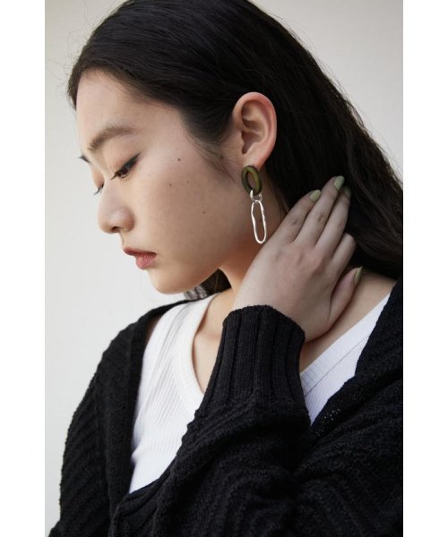 AZUL by moussy(アズールバイマウジー)/WOOD×METAL ASYMMETRY EARRINGS/img06