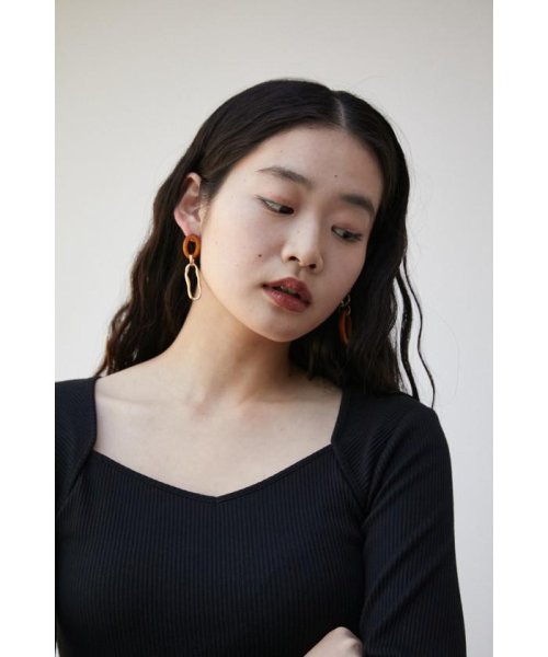 AZUL by moussy(アズールバイマウジー)/WOOD×METAL ASYMMETRY EARRINGS/img14