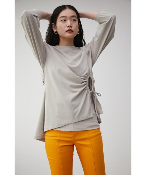 AZUL by moussy(アズールバイマウジー)/SIDE SHIRRING ASYMME CUT TOPS/img02