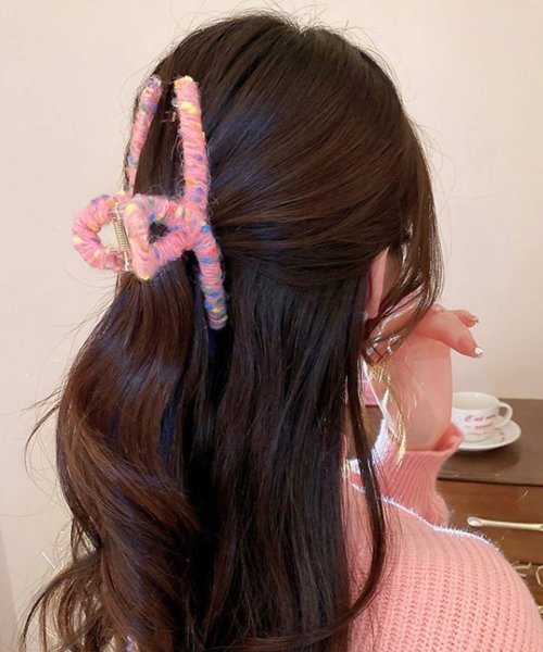 shopnikoniko(ショップにこにこ)/マーブル毛糸 ヘアクリップ 【即納】 ヘアアクセサリー ヘアクリップ バンスクリップ ジッケピン 髪留め 毛糸 大きめ カラフルネップ ツイード毛糸 つぶつぶ /img07