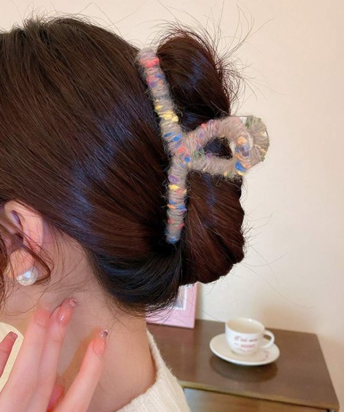 shopnikoniko(ショップにこにこ)/マーブル毛糸 ヘアクリップ 【即納】 ヘアアクセサリー ヘアクリップ バンスクリップ ジッケピン 髪留め 毛糸 大きめ カラフルネップ ツイード毛糸 つぶつぶ /img22