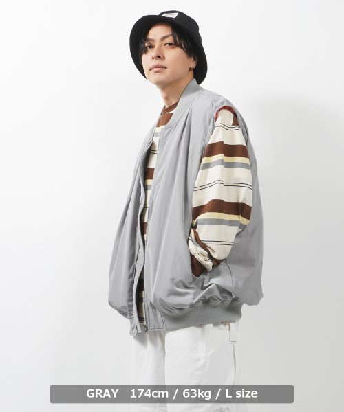 1111clothing(ワンフォークロージング)/MA－1 メンズ フライトジャケット レディース ライトアウター ブルゾン 2WAY ジャケット アウター 長袖 ミリタリー ベスト オーバーサイズ/img11