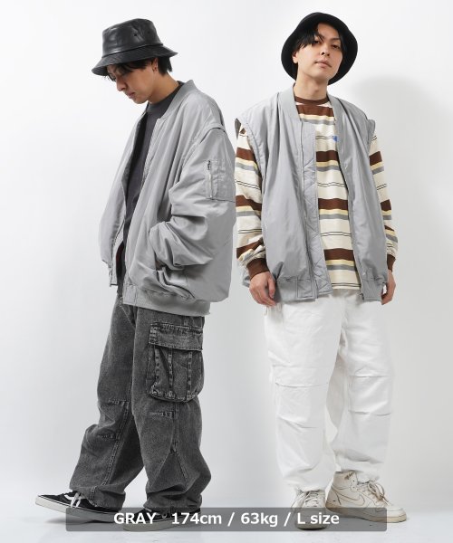 1111clothing(ワンフォークロージング)/MA－1 メンズ フライトジャケット レディース ライトアウター ブルゾン 2WAY ジャケット アウター 長袖 ミリタリー ベスト オーバーサイズ/img12