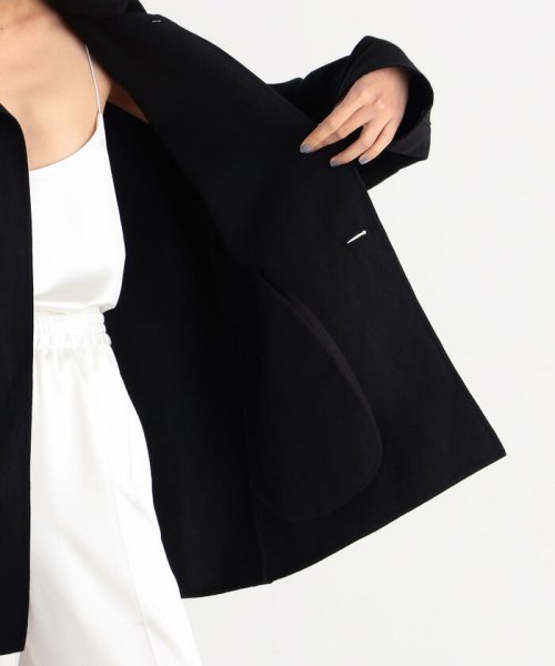 ウールリネン ダブルフェイスリバーコート 