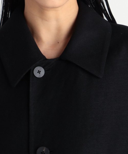 ウールリネン ダブルフェイスリバーコート 