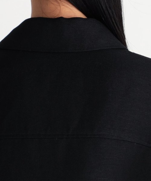 ウールリネン ダブルフェイスリバーコート 