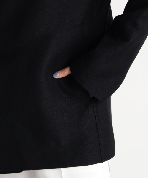 ウールリネン ダブルフェイスリバーコート 