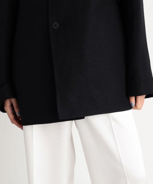 ウールリネン ダブルフェイスリバーコート 