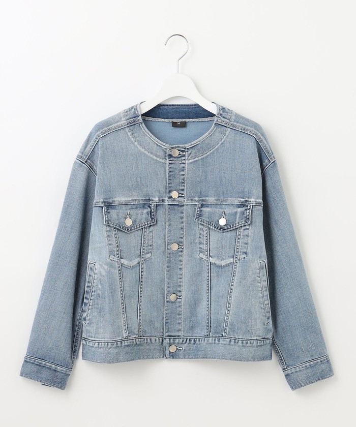 ご好評につき追加生産・洗える】USUKARU DENIM ノーカラージャケット