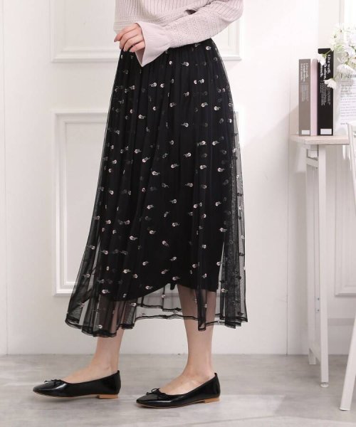 Couture Brooch(クチュールブローチ)/【すぐに着まわせる、春アイテム】チュール刺繍スカート/img21