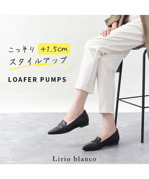 Lirio blanco(Lirio blanco)/パンプス ローファー 痛くない ローヒール 走れる 靴 レディース インヒール 美脚 歩きやすい シューズ フラット ぺたんこ ポインテッド 黒 白 ブラック /img03